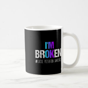 Im Broken Aquamarin & Lila Ribbon Suicide Prev Kaffeetasse