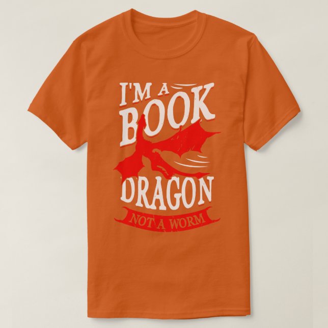 Im Buch Dragon kein Wurm, der Lover-Geschenke lies T-Shirt (Design vorne)