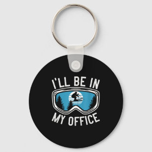 Im Büro Ski fahren, lustiges Skifahrer-Geschenk, W Schlüsselanhänger