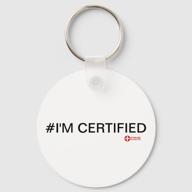 #I'M CERTIFIFIFIED button Schlüsselanhänger (Vorderseite)