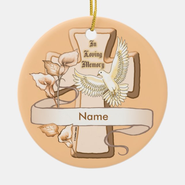 Im Christlichen Kreuz der liebenden Erinnerung Keramik Ornament (Vorne)