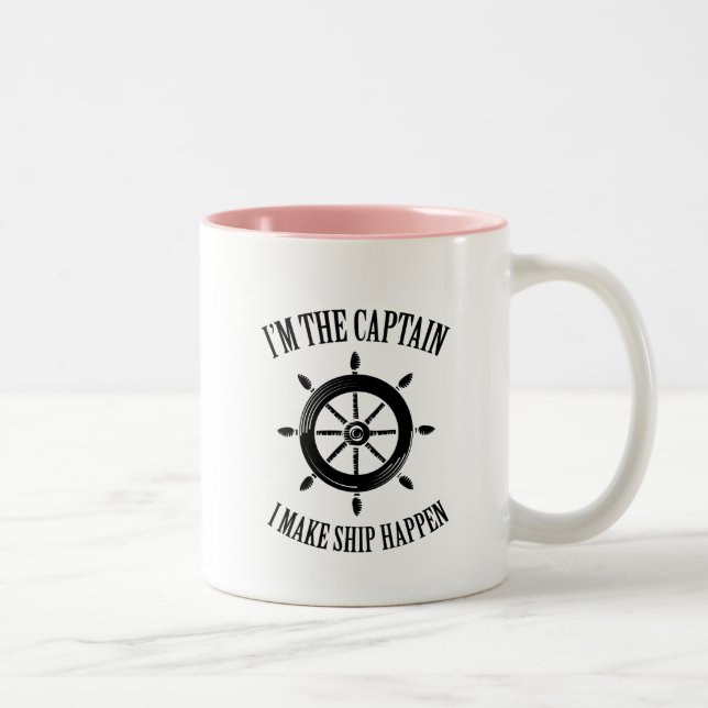 Im das Bootfahrt-Segelboot Kapitän-I Make Ship Zweifarbige Tasse (Rechts)