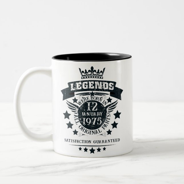 Im Datumsmonat waren die personalisierten Legenden Zweifarbige Tasse (Links)