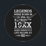 Im Datumsmonatsalter waren benutzerdefinierte Lege Runde Wanduhr<br><div class="desc">Maßgeschneiderte Legenden waren geboren in Datum Monat Jahr Alter Design kann ein großartiges Design sein,  um Ihr Geburtsdatum und Ihr Alter jedem zeigen. Außerdem kann es ein tolles Geschenk für jeden Geburtstag sein,  und es kann phantastisch für jeden Anlass oder auch ohne Anlässe sein.</div>