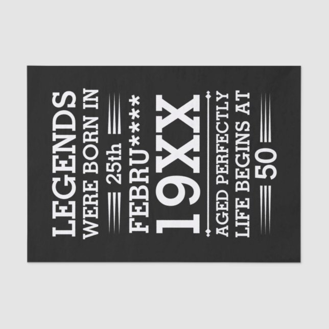 Im Datumsmonatsalter waren benutzerdefinierte Lege Seidenpapier (Vorderseite)