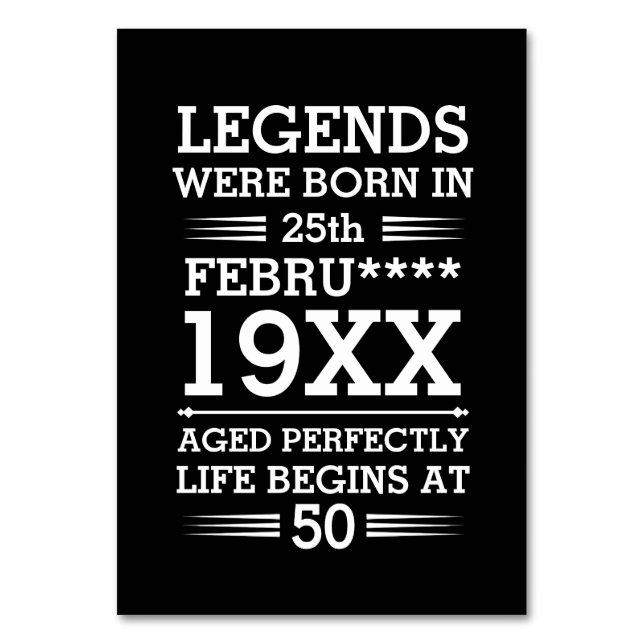 Im Datumsmonatsalter waren benutzerdefinierte Lege Tischnummer (Vorderseite)