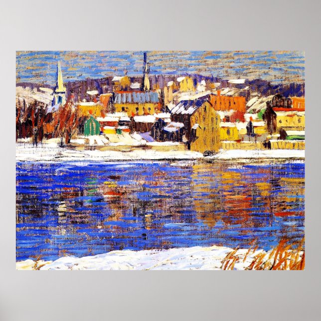 Im Delaware, Gemälde von Robert Spencer Poster (Vorne)