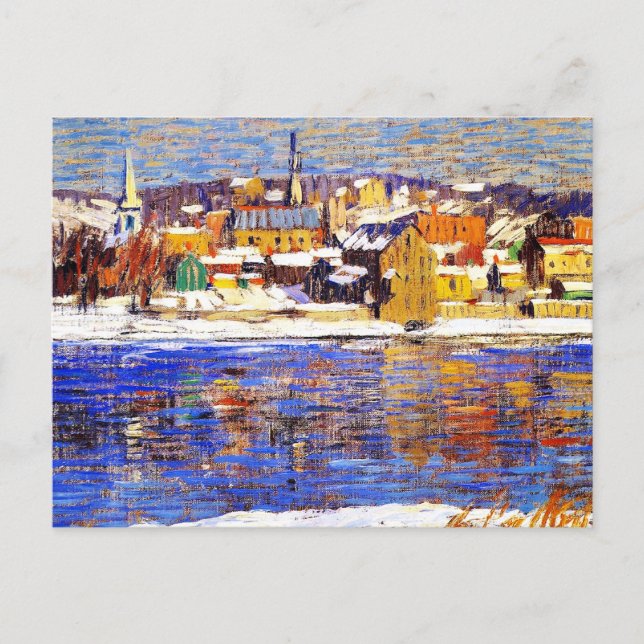 Im Delaware, Gemälde von Robert Spencer Postkarte (Vorderseite)