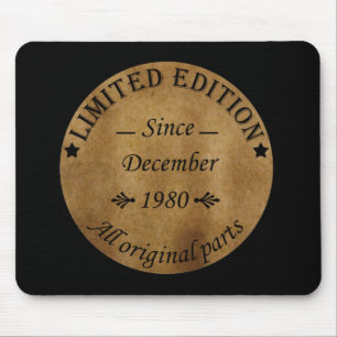 Im Dezember 1980 geboren Vintage Geburtstagsgesche Mousepad
