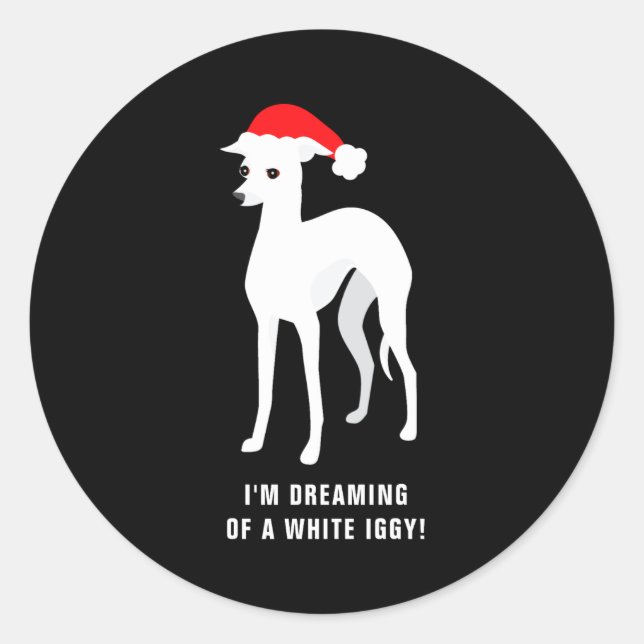 Im Dreaming Of A White Iggy Christmas  Runder Aufkleber (Vorderseite)
