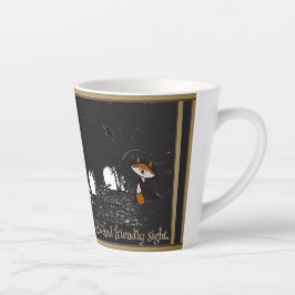 Im Dunkeln lauernde kleine Latte-Tasse Milchtasse