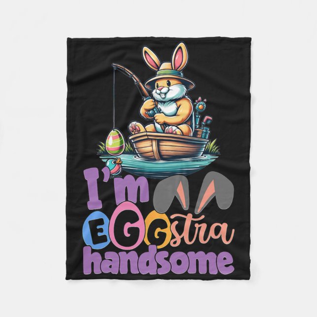 Im Eggstra Handsome Bunny Fischen B Fisch Ostern D Fleecedecke (Vorderseite)
