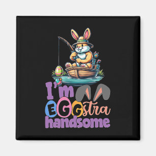 Im Eggstra hübschen Bunny-Angeln B Fisch Ostern Da Magnet