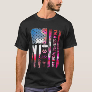 Im einfachen Camping einer Frau Wein Flip Flops Do T-Shirt