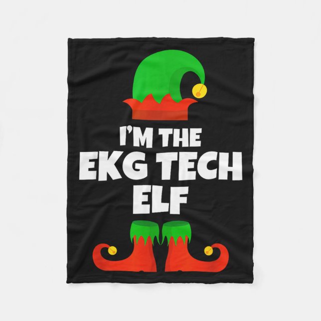 I'm Ekg Tech Elf Family Pajama Christmas Electroca Fleecedecke (Vorderseite)
