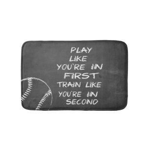 Im ersten Baseball motivierend Badematte