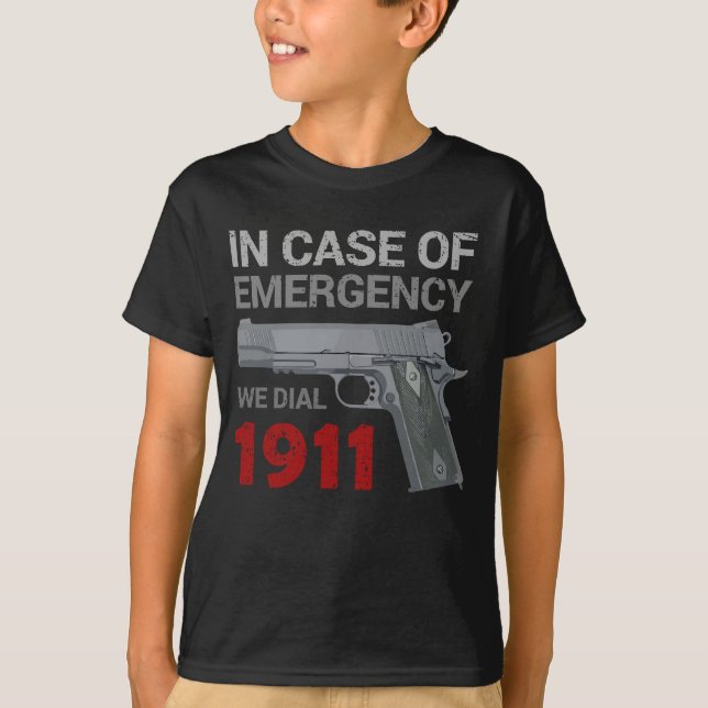 Im Fall der Notrufnummer 1911 Pro Gun 2. Änderung T-Shirt (Vorderseite)