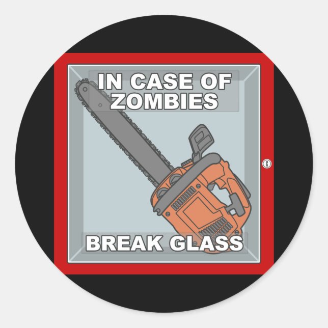 Im Fall von Zombies Runder Aufkleber (Vorderseite)