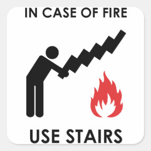 Im Falle der Feuer-Gebrauchs-Treppe Quadratischer Aufkleber