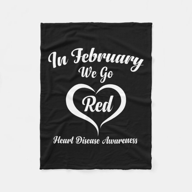 Im Februar gehen wir ins Bewusstsein für Rote Herz Fleecedecke (Vorderseite)