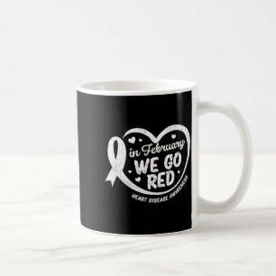 Im Februar gehen wir Rot Herzkrankheit Bewusstsein Kaffeetasse