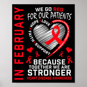 Im Februar Go Red Nurse Rn Herzkrankheit Bewusstse Poster