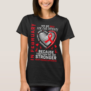 Im Februar Go Red Nurse Rn Herzkrankheit Bewusstse T-Shirt
