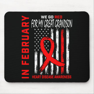 Im Februar Rot Tragen Großartiger Enkel Herzkrankh Mousepad