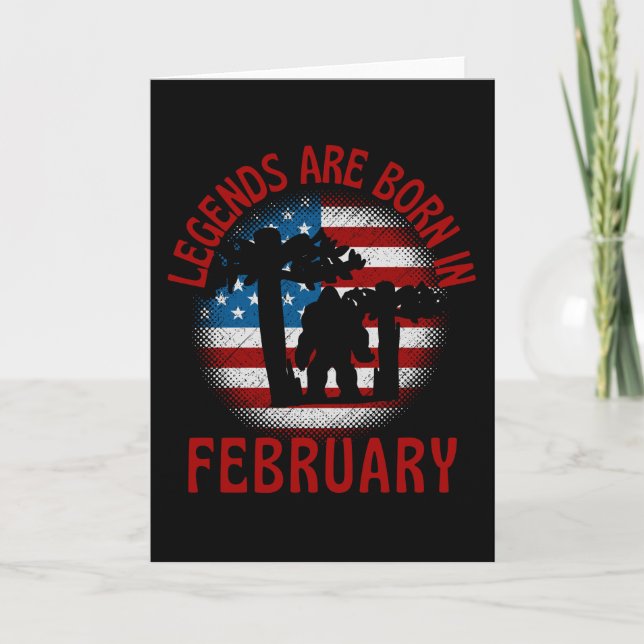 Im Februar sind Bigfoot Legenden Geboren Karte (Vorderseite)