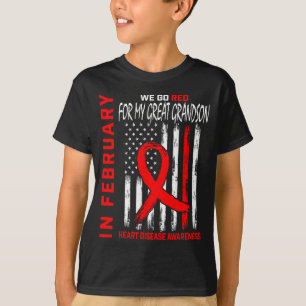 Im Februar tragen Sie Rot Großer Enkel Herzkrankhe T-Shirt