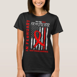 Im Februar tragen Sie Rot Little Sister Herzerkran T-Shirt