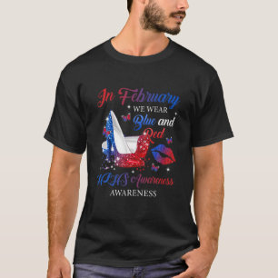 Im Februar tragen wir blaue Rot High Heels Schuhe T-Shirt