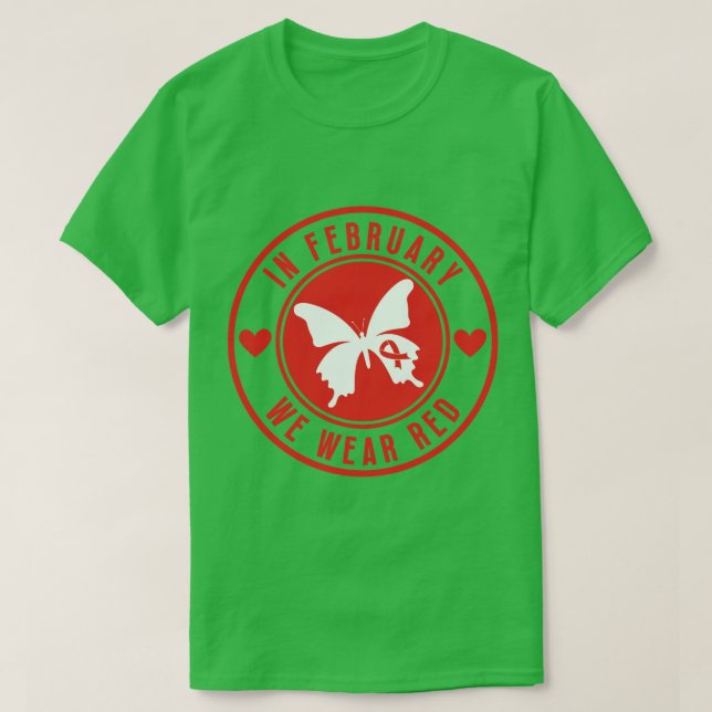 Im Februar tragen wir Rot 5 T-Shirt (Design vorne)