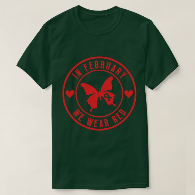 Im Februar tragen wir Rot 6 T-Shirt (Design vorne)