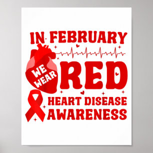 Im Februar tragen wir Rot - Herzkrankheit-Bewussts Poster