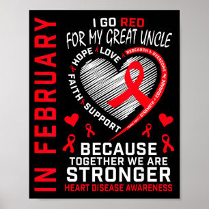 Im Februar werde ich rot für die Herzkrankheit mei Poster