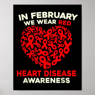 Im Februar wird das Bewusstsein für Herzkrankheite Poster