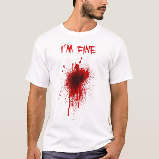 Im feinen verletzten Spritzer verletztes Fake Bloo T-Shirt