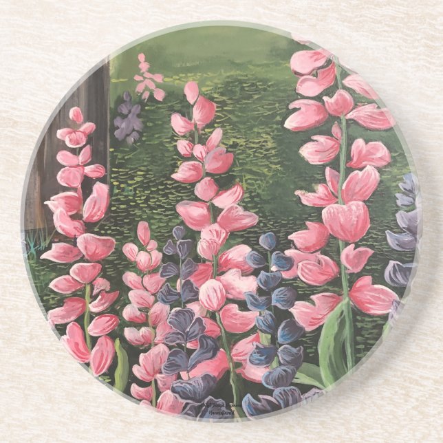 Im Feld Originalgemalte Kunst Getränkeuntersetzer (Vorne)