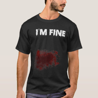 Im Fine Bloody Zombie Bite Beängstigende Halloween T-Shirt