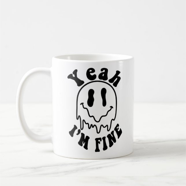 I'm Fine Mug-Tea Time Fun Design Gift Ideas Kaffeetasse (Links)