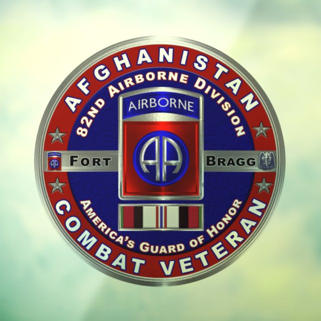 Im Flugzeug Abteilung Afghanistan Veteran Fensteraufkleber (Blatt 3)