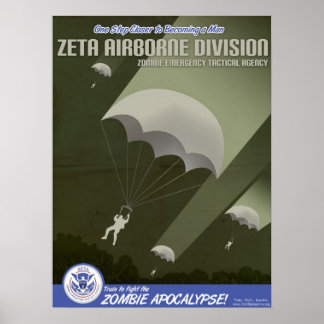 Im Flugzeug Abteilung Poster der Zombie Agency