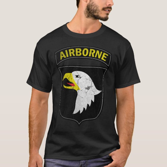 Im Flugzeug Armee 101 schreiender Adler T-Shirt (Vorderseite)