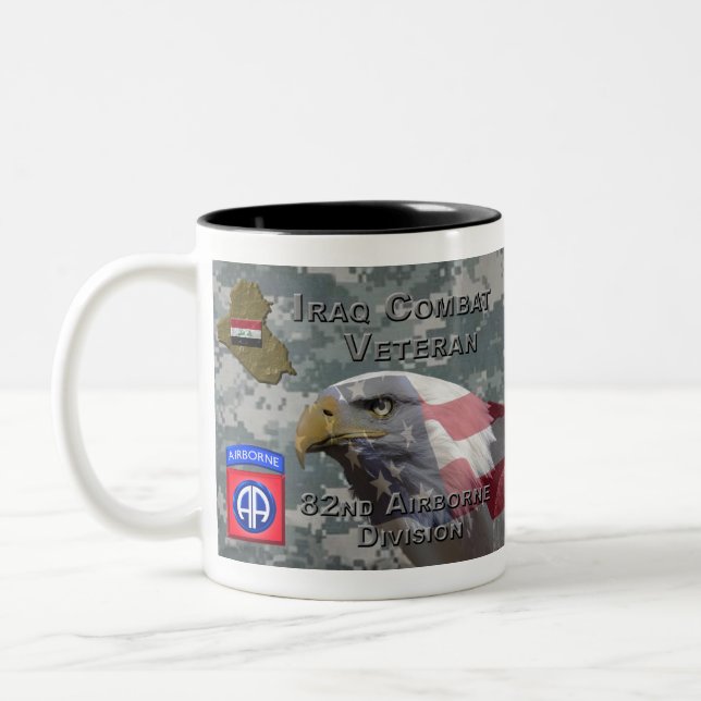 im Flugzeug Div Irak-Kampfveteran Zweifarbige Tasse (Links)
