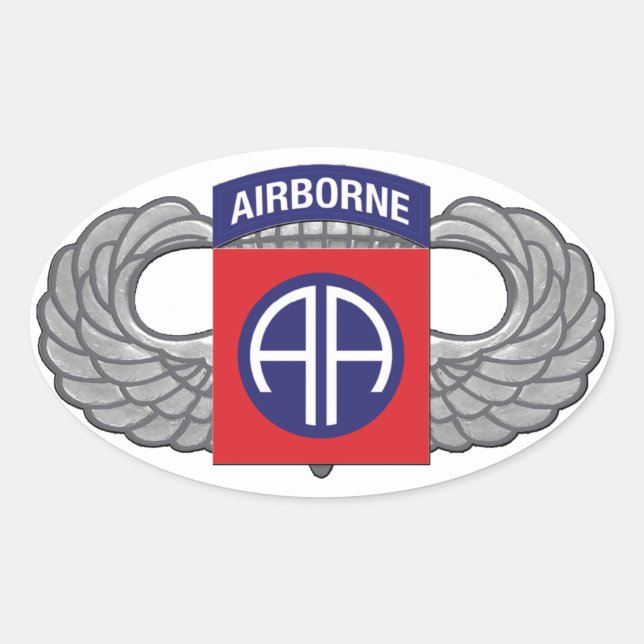 im Flugzeug Division "All American" Ovaler Aufkleber (Vorderseite)