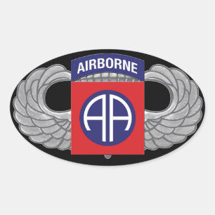 im Flugzeug Division "All American" Ovaler Aufkleber
