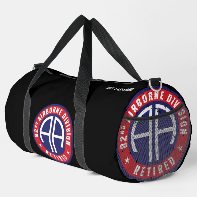 im Flugzeug Division "Remüde" Custom Black Duffle Bag (Rechte Ecke)