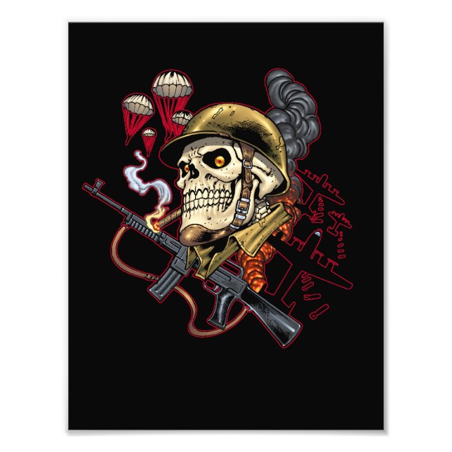 Im Flugzeug oder mariner Fallschirm mit Helm Fotodruck (Vorne)