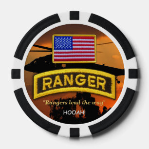 im Flugzeug Ranger Veteranen der Armee Pokerchips